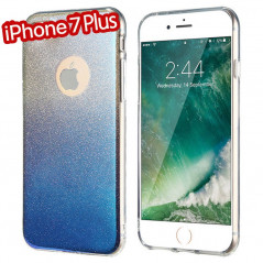 Coque silicone gel ultra pailletée Apple iPhone 7 Plus Bleu foncé