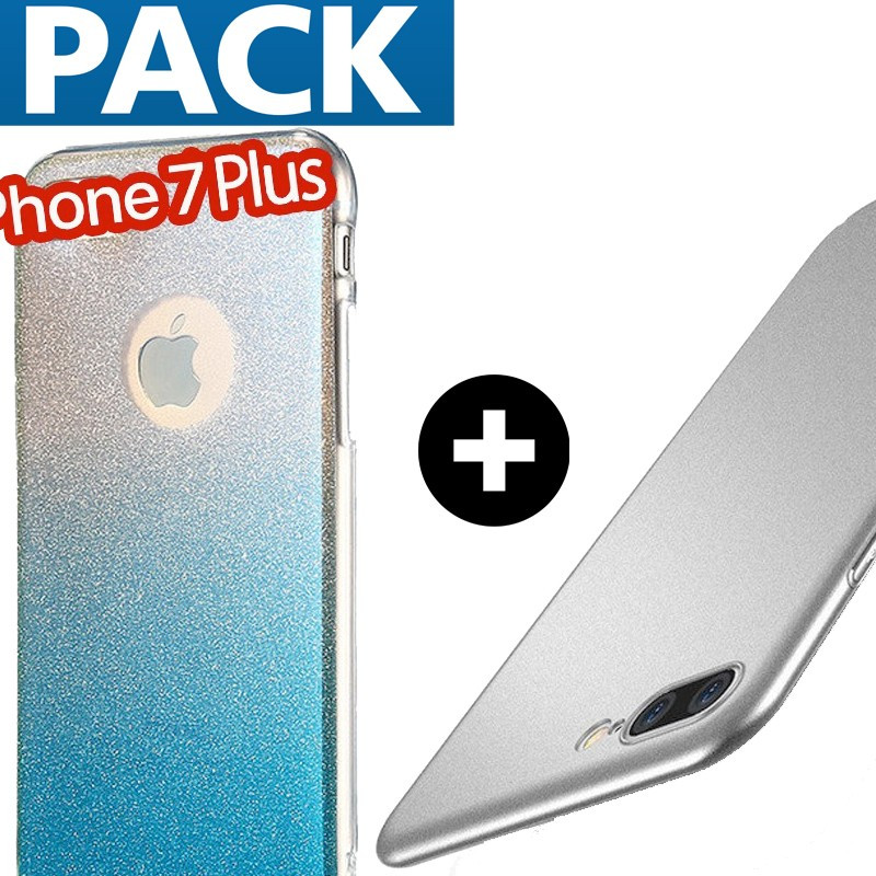Pack Coque ultra pailletée + Coque Frosty Series Apple iPhone 7/8 Plus