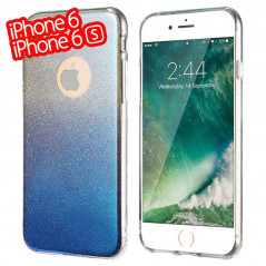 Coque silicone gel ultra pailletée Apple iPhone 6/6S Bleu foncé