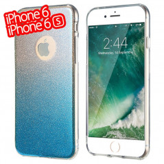 Coque silicone gel ultra pailletée Apple iPhone 6/6S Bleu