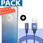 Pack Coque ultra pailletée + Câble Lightning Floveme Nylon tressé Apple iPhone 6/6S
