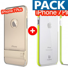 Pack Coque bimatière transparente + Coque FLOVEME Hybride Apple iPhone 7/8 Plus