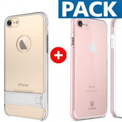 Pack Coque bimatière transparente + Coque FLOVEME Hybride Apple iPhone 7/8
