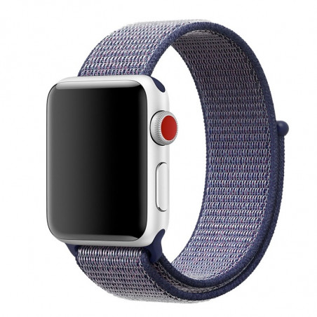 Boucle sport nylon tissé Apple Watch 1/2/3/4 (42/44mm) Bleu foncé