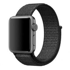 Boucle sport nylon tissé Apple Watch 1/2/3/4 (42/44mm) Noir