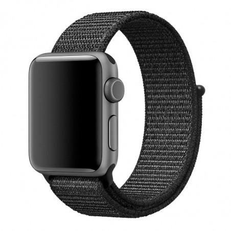 Apple Watch (49/45/44/42) Boucle sport nylon tissé - Noir