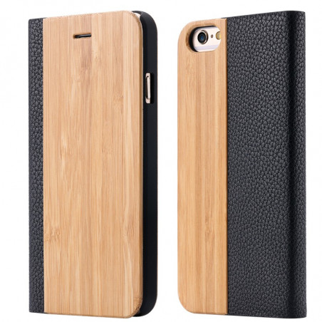 Etui folio Natural Wood Apple iPhone 6/6S Plus Bambou