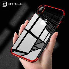 Coque silicone gel CAFELE 3D Plating contours métallisé Apple iPhone Xs