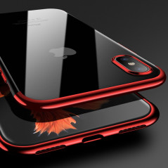 Coque silicone gel CAFELE 3D Plating contours métallisé Apple iPhone Xs