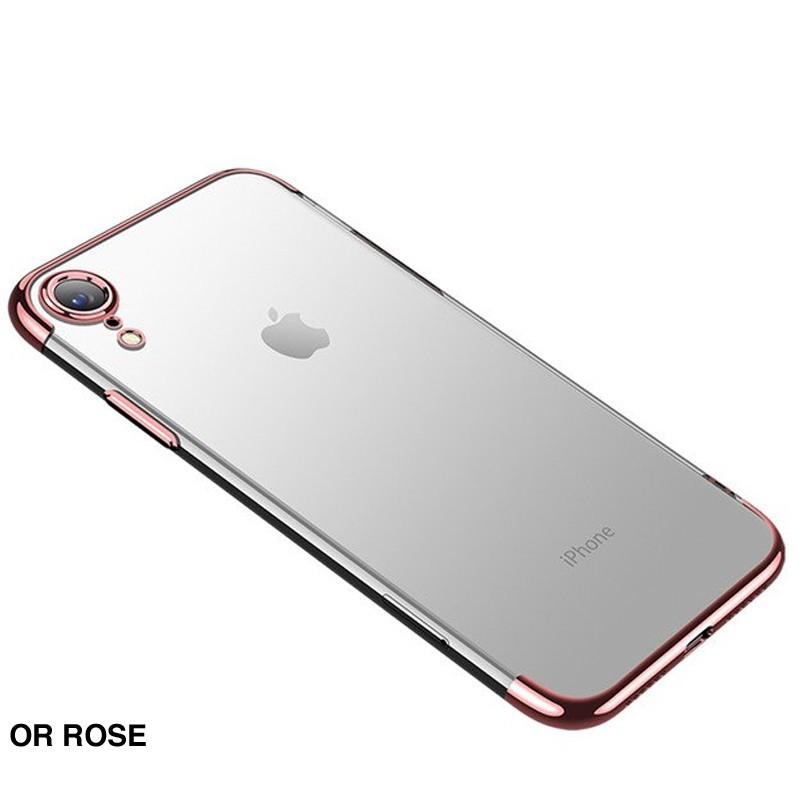 Coque silicone gel CAFELE 3D Plating contours métallisé Apple iPhone XR