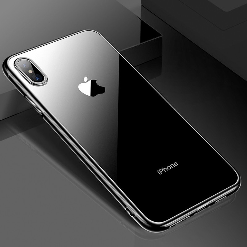 Coque silicone gel CAFELE 3D EDGE Plating contours métallisés Apple iPhone X/XS
