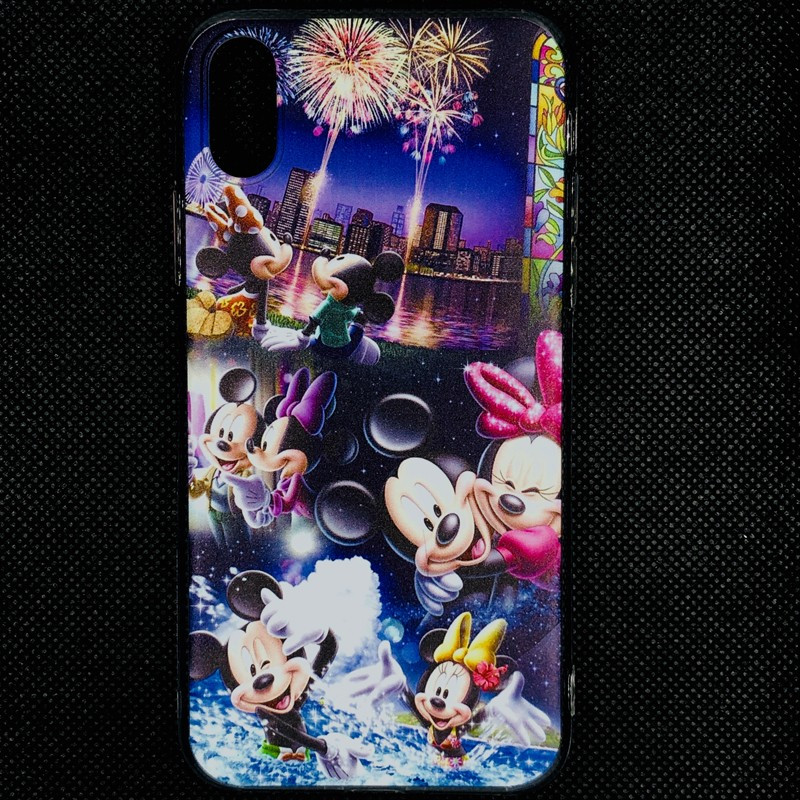 Coque silicone gel Mickey & Minnie Party Apple iPhone XS