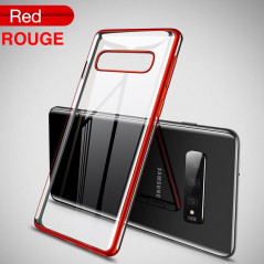 Coque silicone gel CAFELE 3D EDGE Plating contours métallisés Samsung Galaxy S10 Rouge