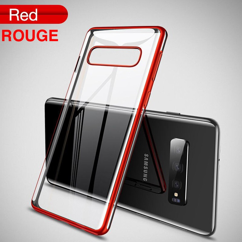 Coque silicone gel CAFELE 3D EDGE Plating contours métallisés Samsung Galaxy S10