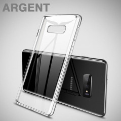 Coque silicone gel CAFELE 3D EDGE Plating contours métallisés Samsung Galaxy S10e Argent