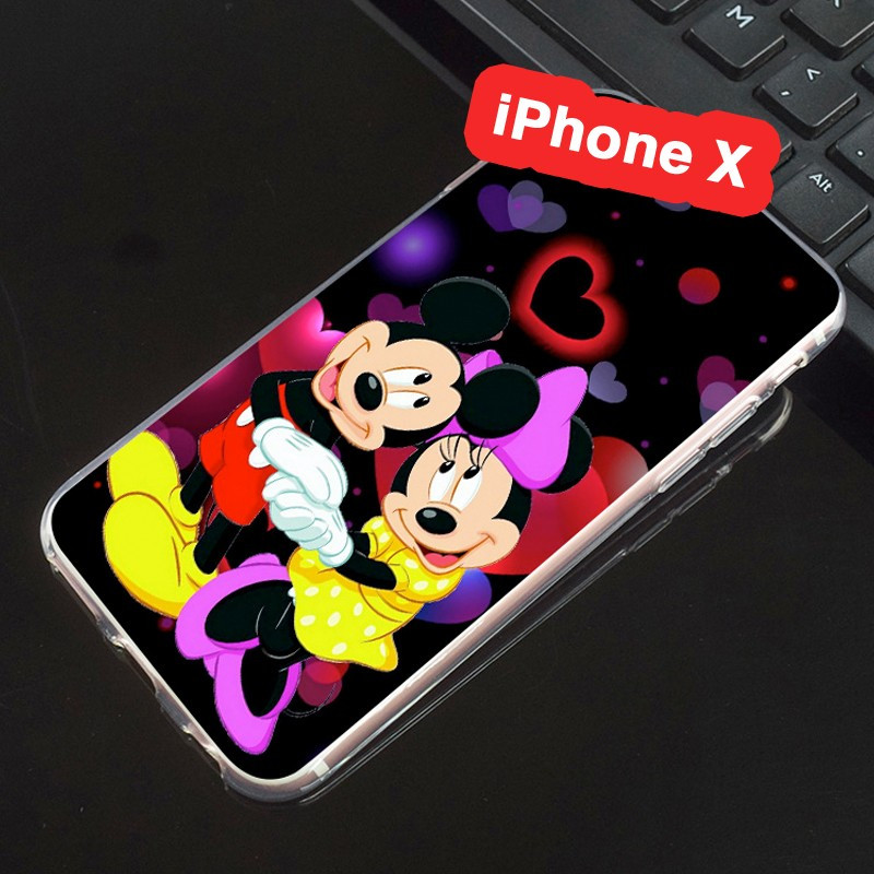 Coque silicone gel Mickey & Minnie in Love Apple iPhone X/XS