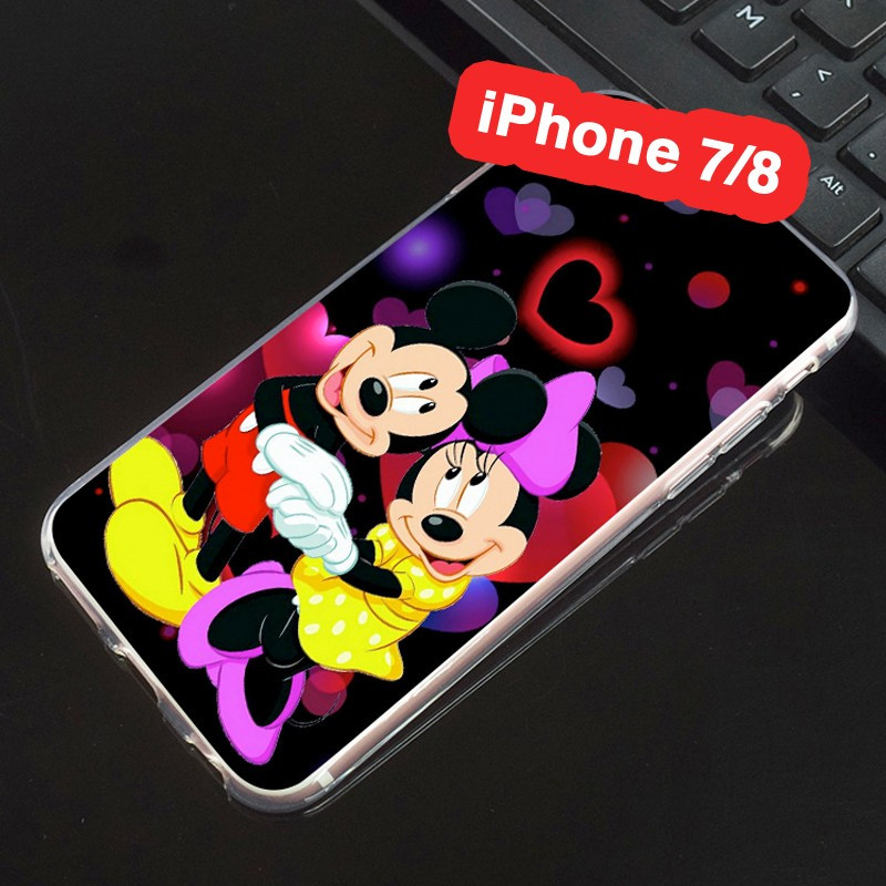 Coque silicone gel Mickey & Minnie in Love Apple iPhone 7/8