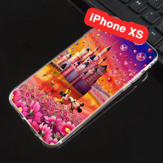 Coque silicone gel Mickey & Minnie Bubble Apple iPhone X