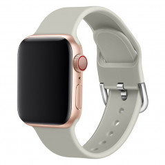 Apple Watch (41/40/38) Bracelet sport silicone boucle (Taille S/M) - Gris
