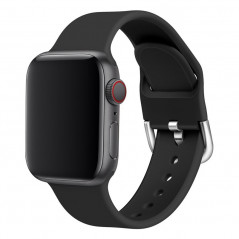 Apple Watch (41/40/38) Bracelet sport silicone boucle (Taille S/M) - Noir