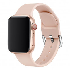 Apple Watch (41/40/38) Bracelet sport silicone boucle (Taille S/M) - Rose Clair