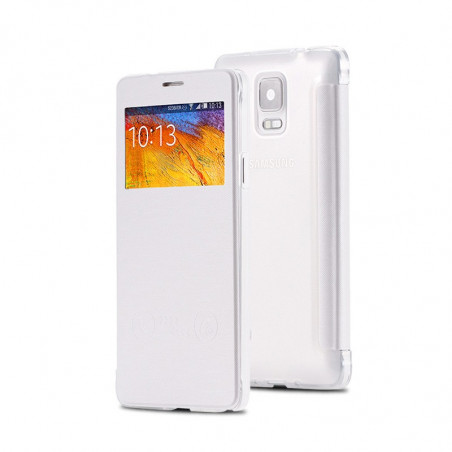 Etui folio Smart Answer Samsung Galaxy Note 4 - Blanc