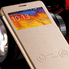 Etui folio Smart Answer Samsung Galaxy Note 4 Or