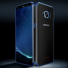 Coque silicone gel FLOVEME 3D Plating contours métallisé Samsung Galaxy S8 Plus Bleu