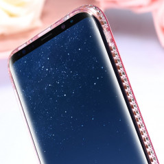 Coque souple Floveme Crystal contours strass Samsung Galaxy S8 Plus Rose
