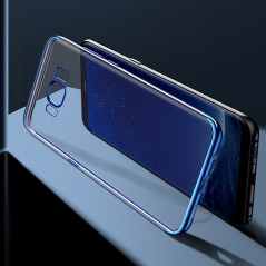 Coque silicone gel FLOVEME 3D Plating contours métallisé Samsung Galaxy S8 Plus Bleu