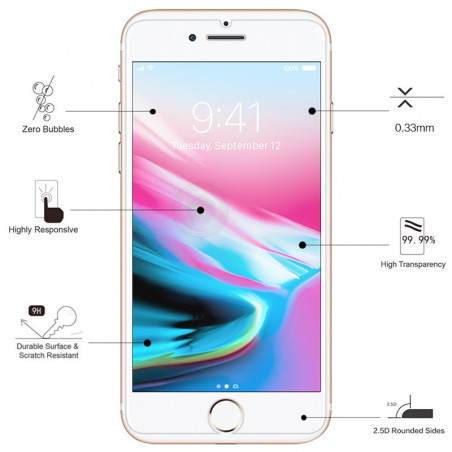 Protection écran verre trempé Eiger 2.5D SP GLASS Apple iPhone 7/8/SE 2020 Clair