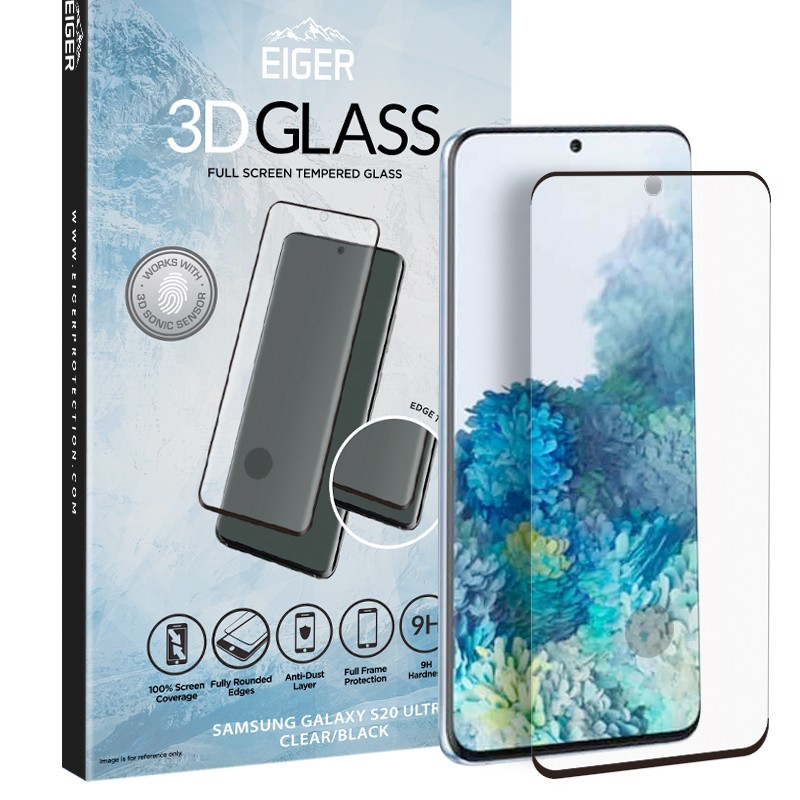 Protection écran verre trempé Eiger 3D GLASS Edge Samsung Galaxy S20 Ultra 5G Protection écran verre trempé Eiger 3D GLASS Edge Samsung Galaxy S20 Ultra 5G