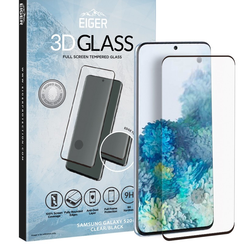 Protection écran verre trempé Eiger 3D GLASS Edge Samsung Galaxy S20/S20 5G Plus
