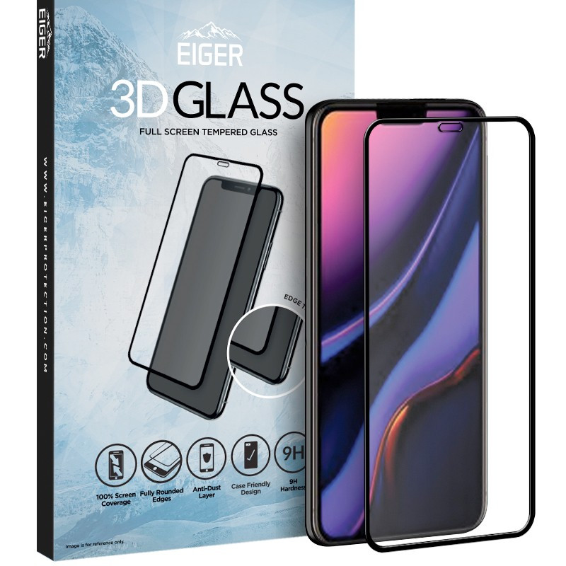 Protection écran verre trempé Eiger 3D GLASS Apple iPhone 11 PRO MAX / XS MAX