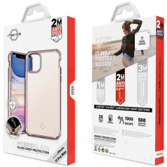 Coque rigide ITSKINS HYBRID GLASS Apple iPhone 11 PRO MAX Or Rose