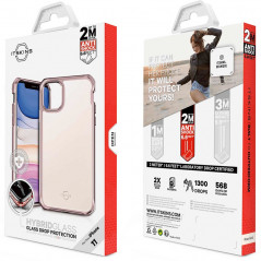 Coque rigide ITSKINS HYBRID GLASS Apple iPhone 11 Or Rose