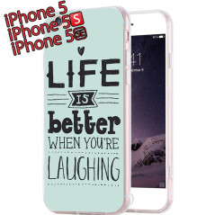 Coque silicone gel LIFE IS BETTER… Apple iPhone 5/5S/SE