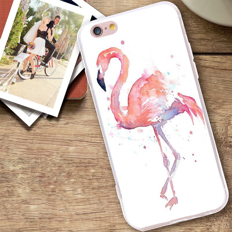 Coque silicone gel FLAMAN ROSE Apple iPhone 6/6s
