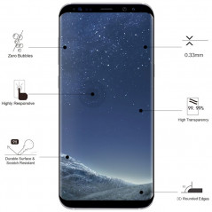 Protection écran verre trempé Eiger 3D GLASS CF Samsung Galaxy S8 Plus - Noir